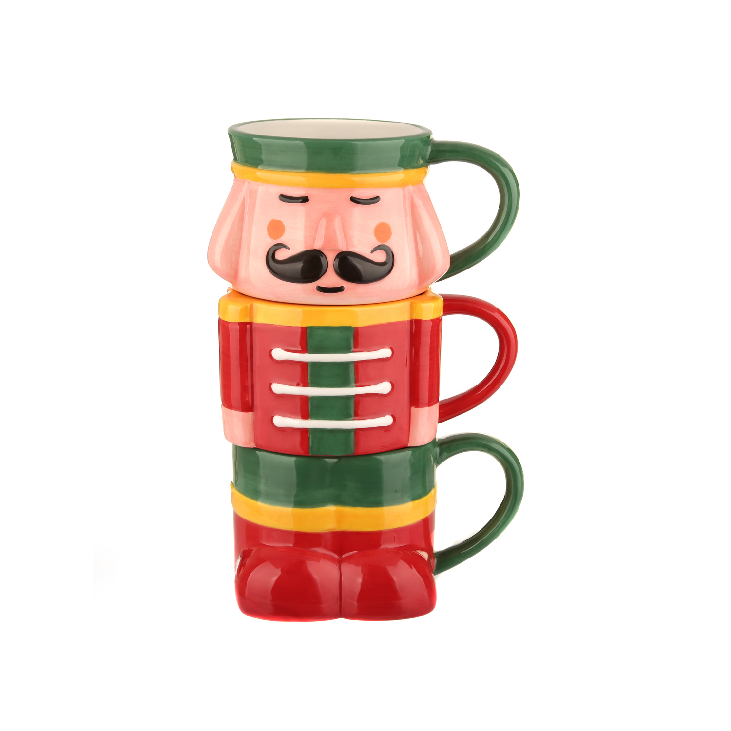 Set 3 tazze impilabili 300 ml rosso Schiaccianoci