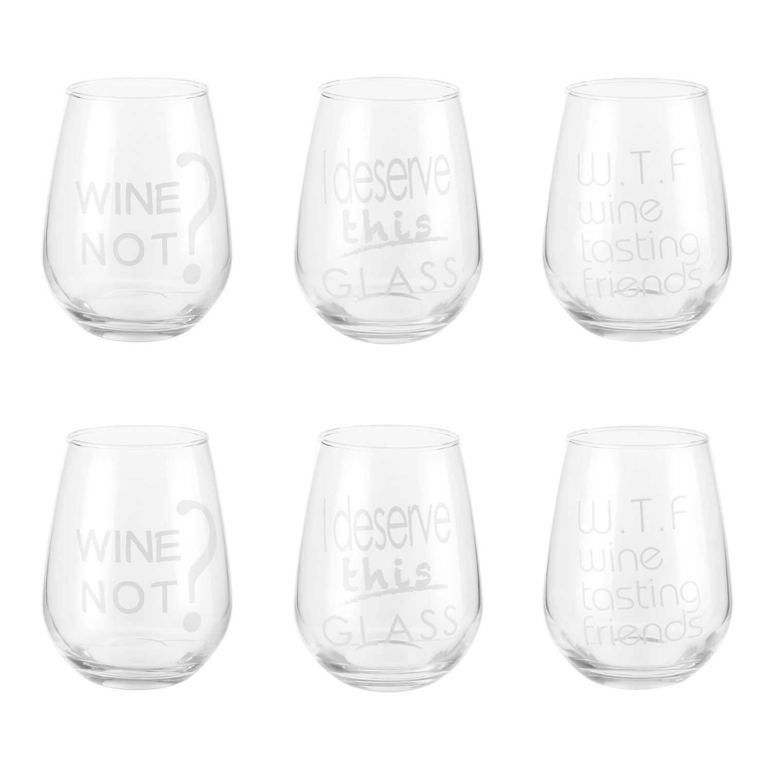 Set 6 bicchieri acqua con scritta