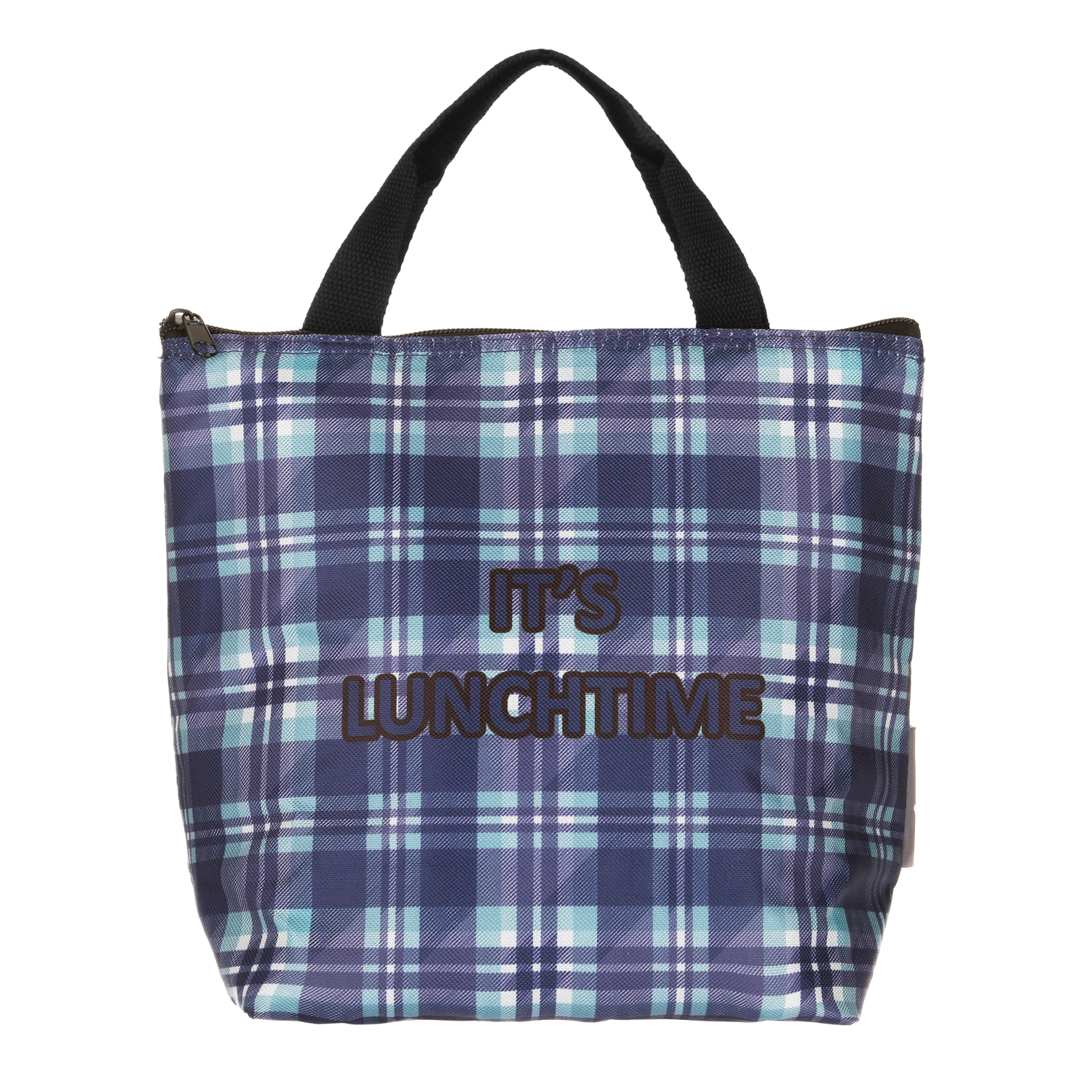 Borsa lunch box tartan blu