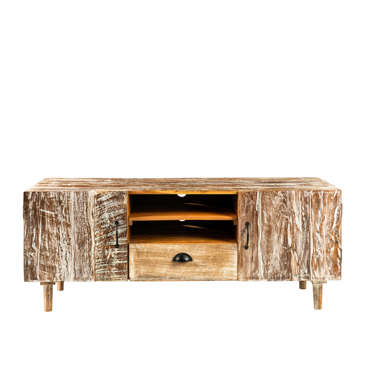 Porta TV in legno e ferro 140x55x45 cm Primitive