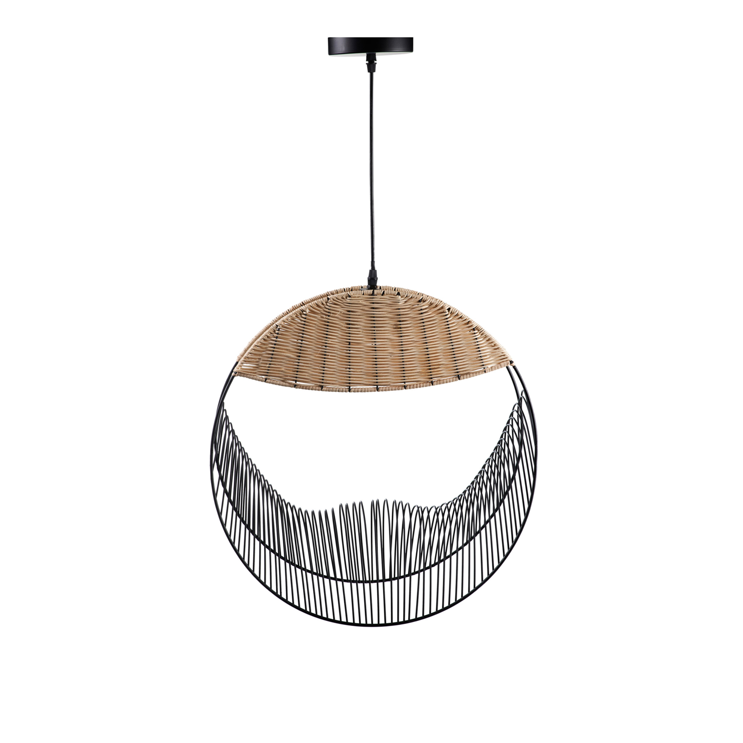 Lampadario nero e beige Ronnie