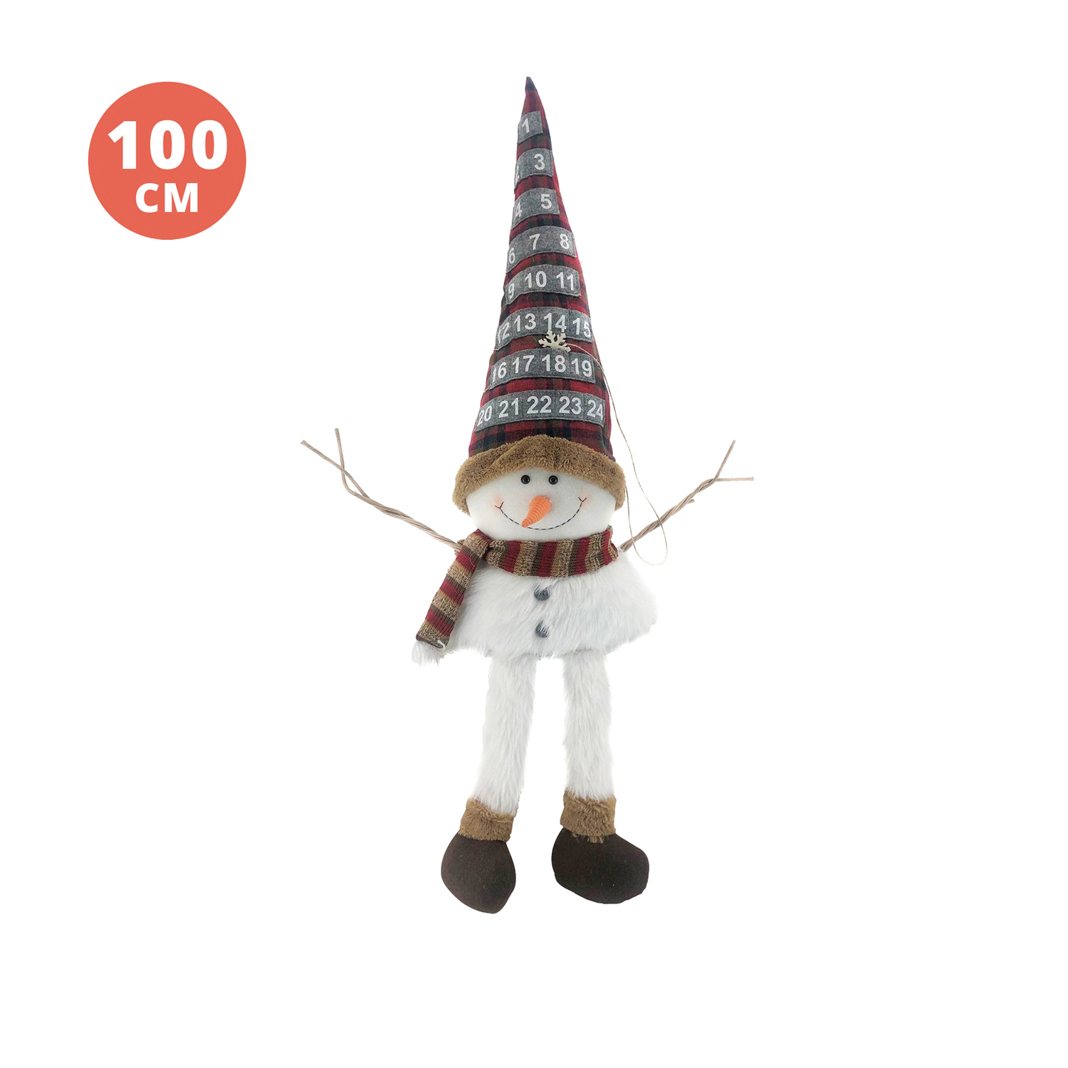 Pupazzo di Neve con calendario avvento 100 cm