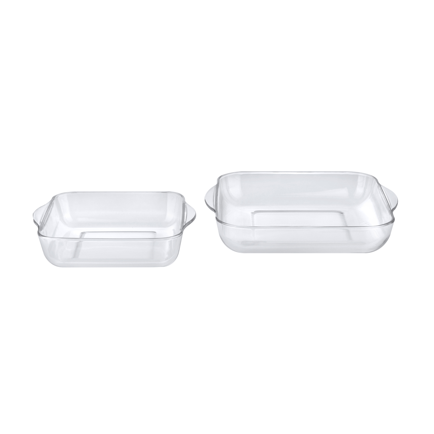 Set pirofile Borcam quadrate in vetro, da 2 pezzi
