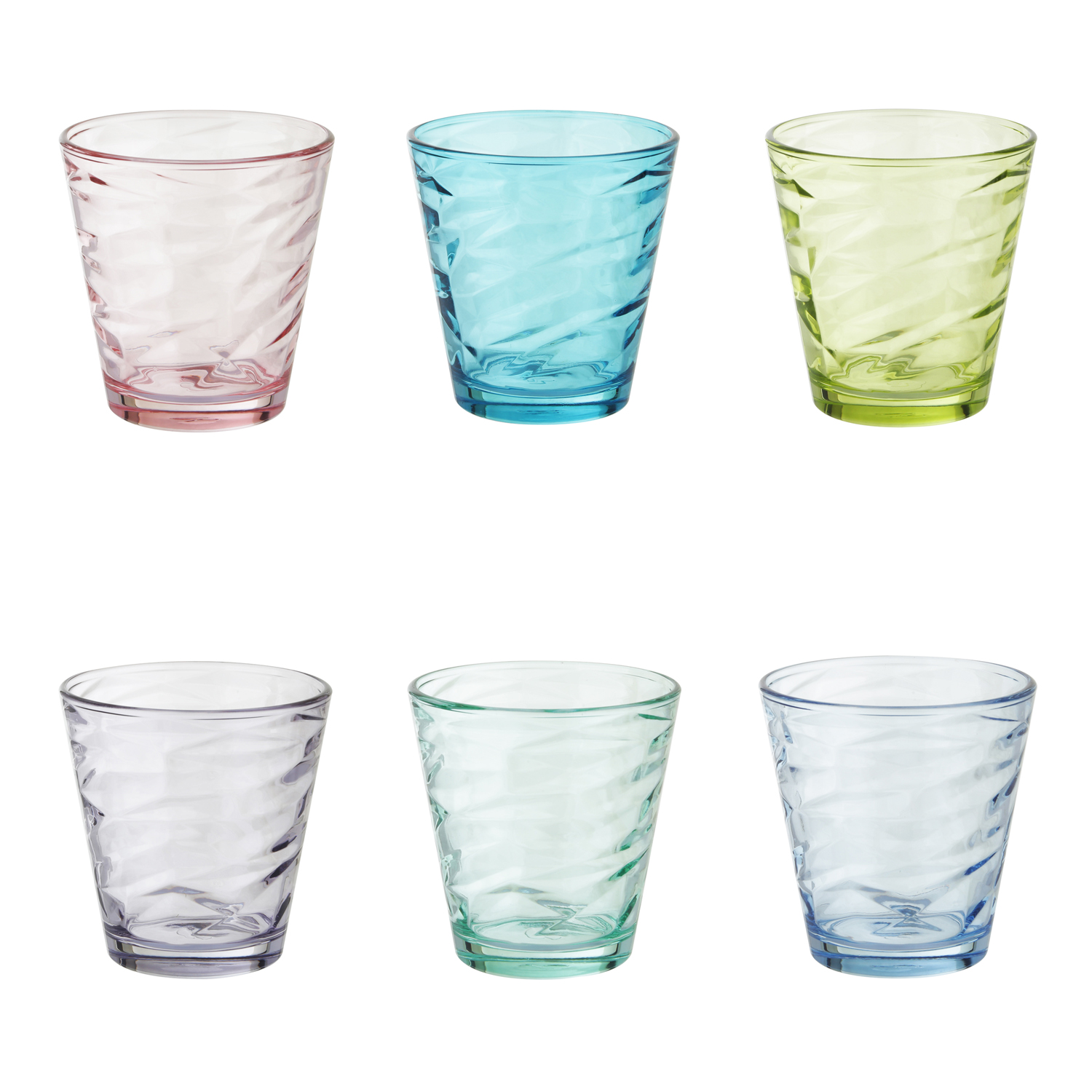 Set 6 bicchieri acqua colorati Pasabahce Origami