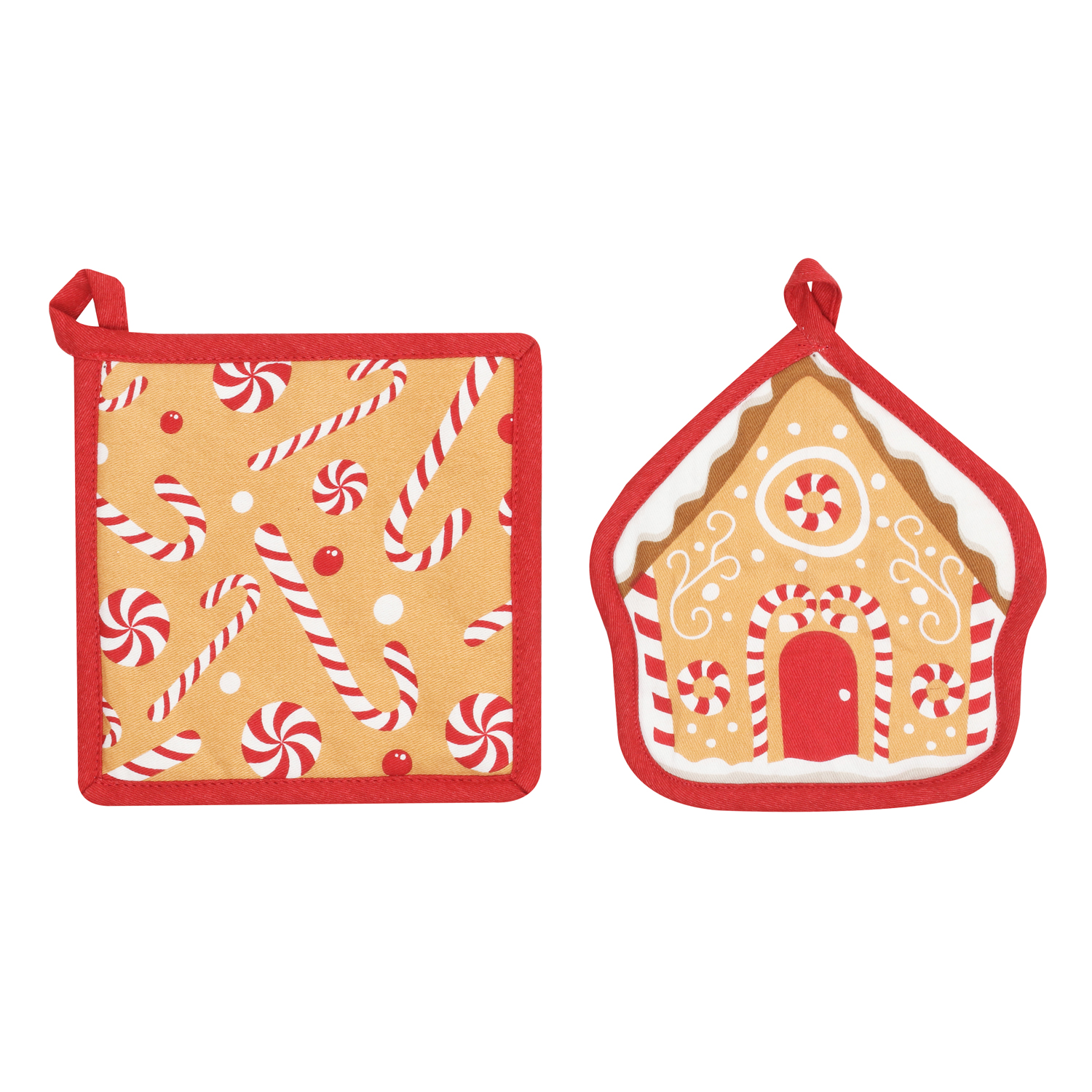 Set 2 presine natalizie casa pan di zenzero