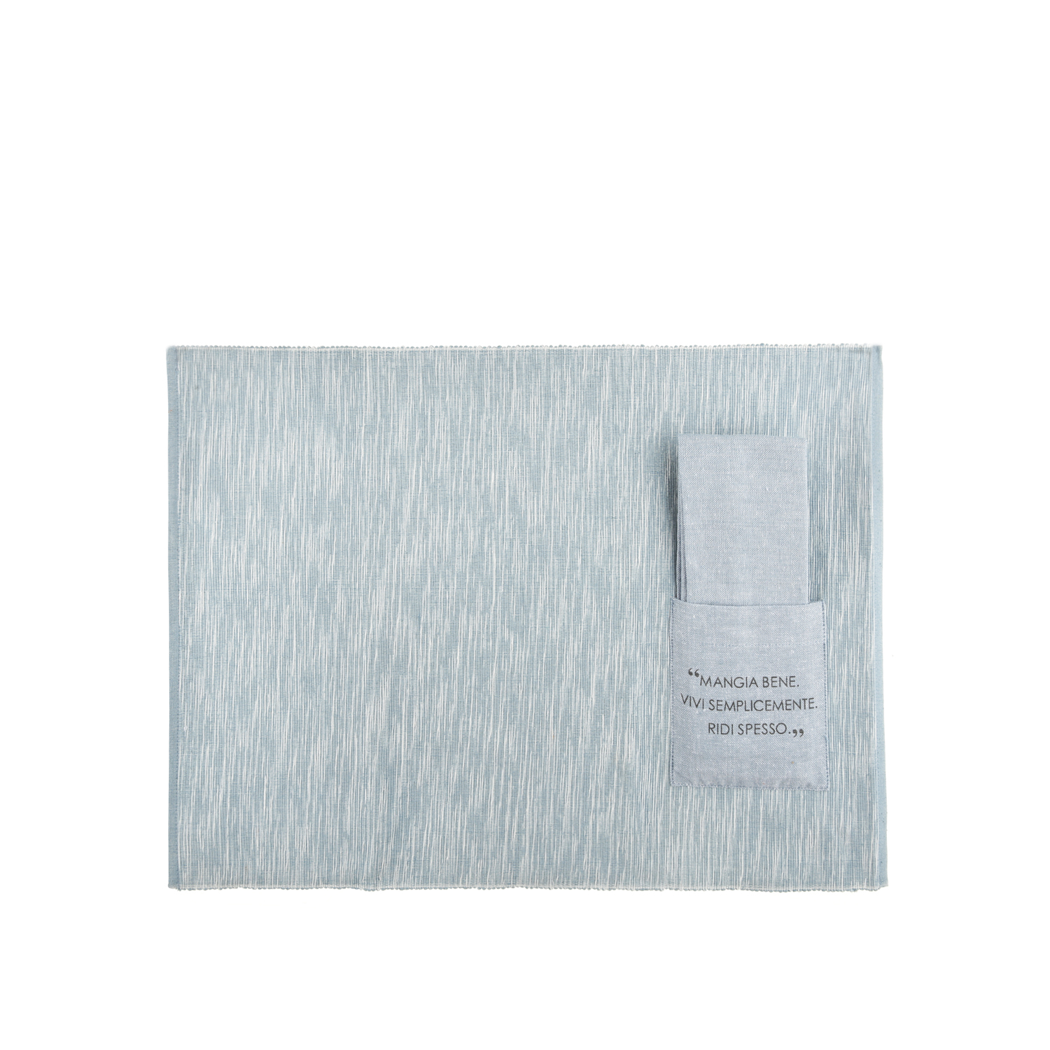 Set tovaglietta con tovagliolo ottanio con scritta...