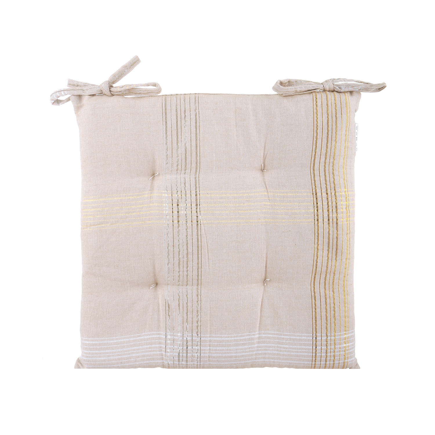Cuscino sedia tartan 40x40 cm beige e oro