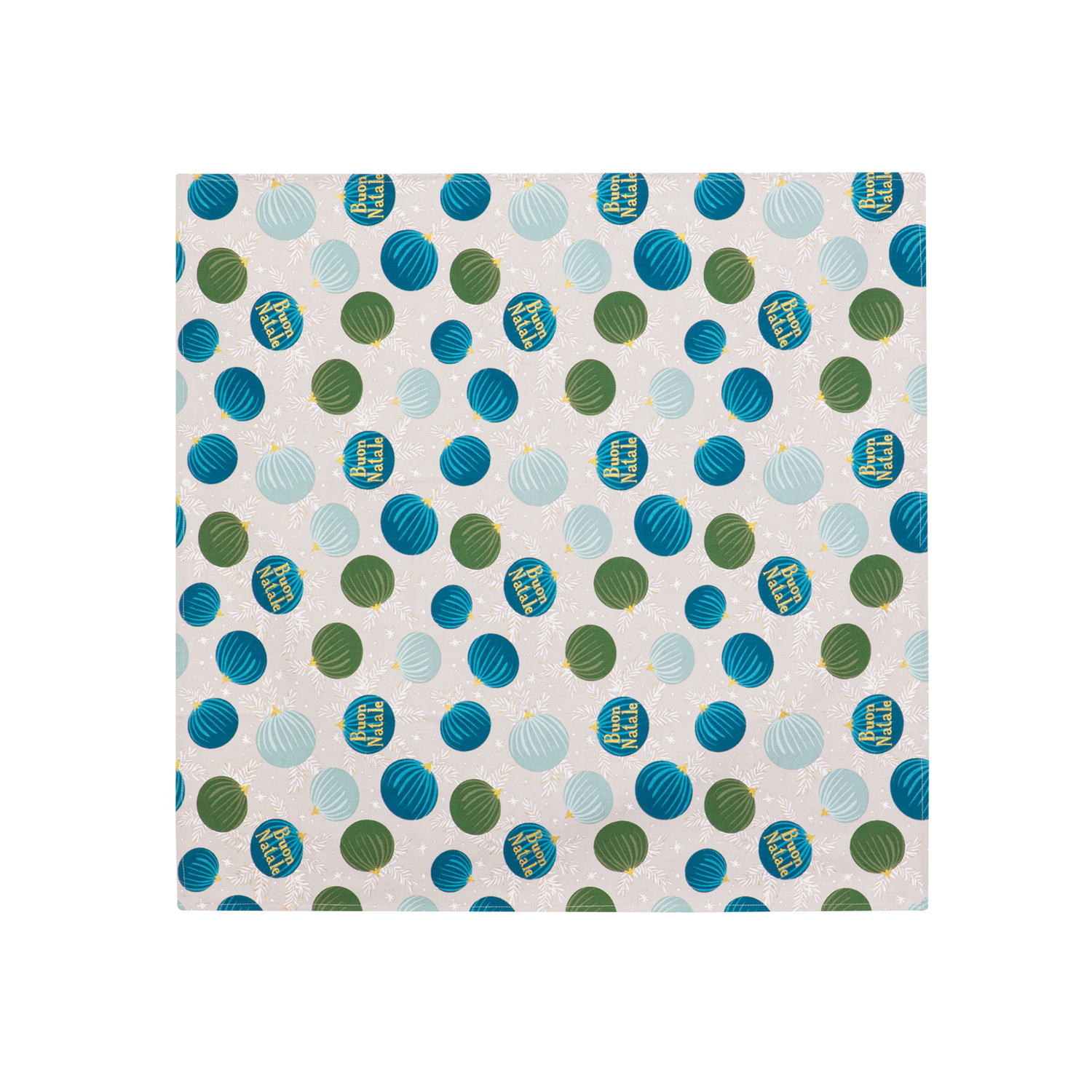 Centrotavola natalizio bianco palline ottanio