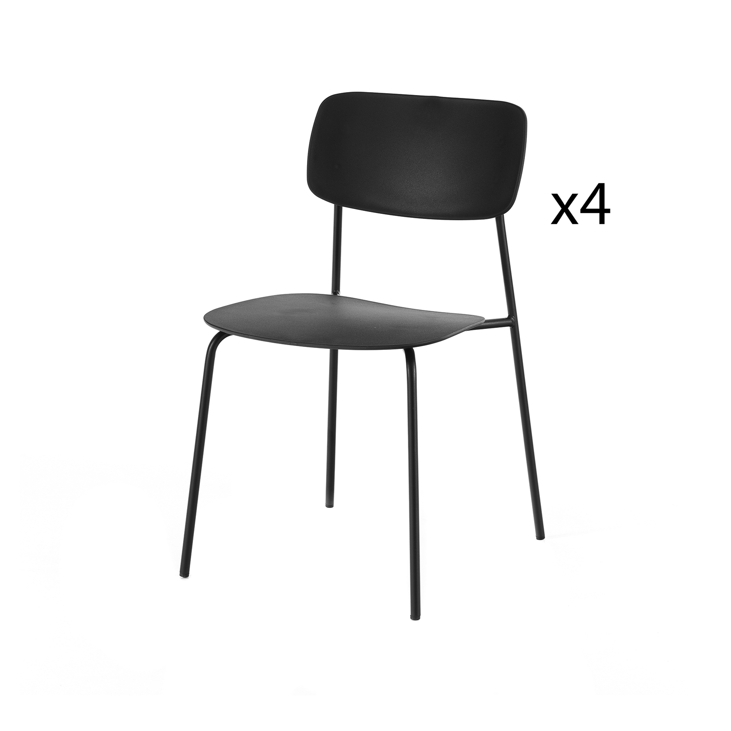 Set 4 sedie nero opaco Harlow Tomasucci