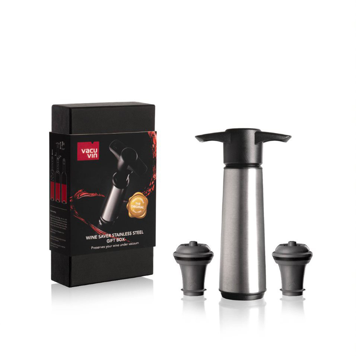 Set salvavino con 2 tappi Vacu Vin