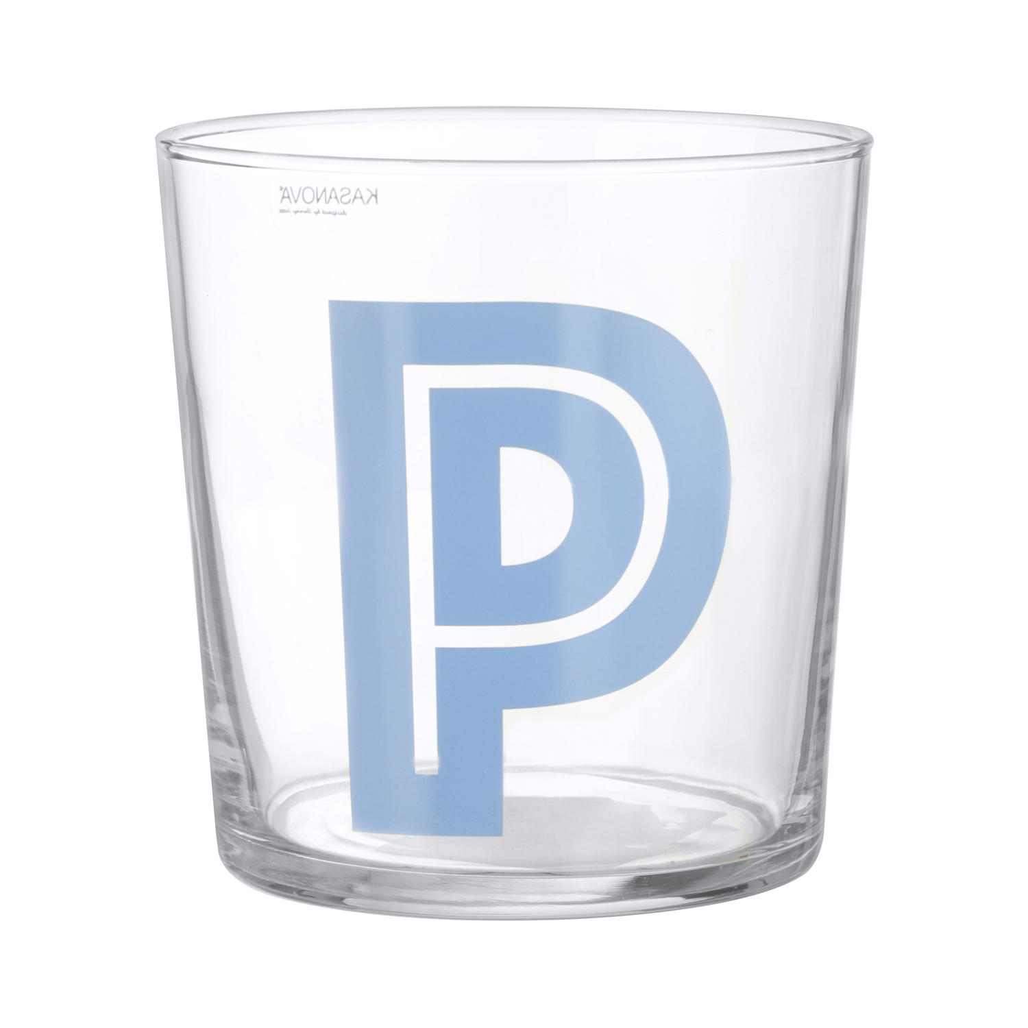 Bicchiere lettera P in vetro, da 375 ml