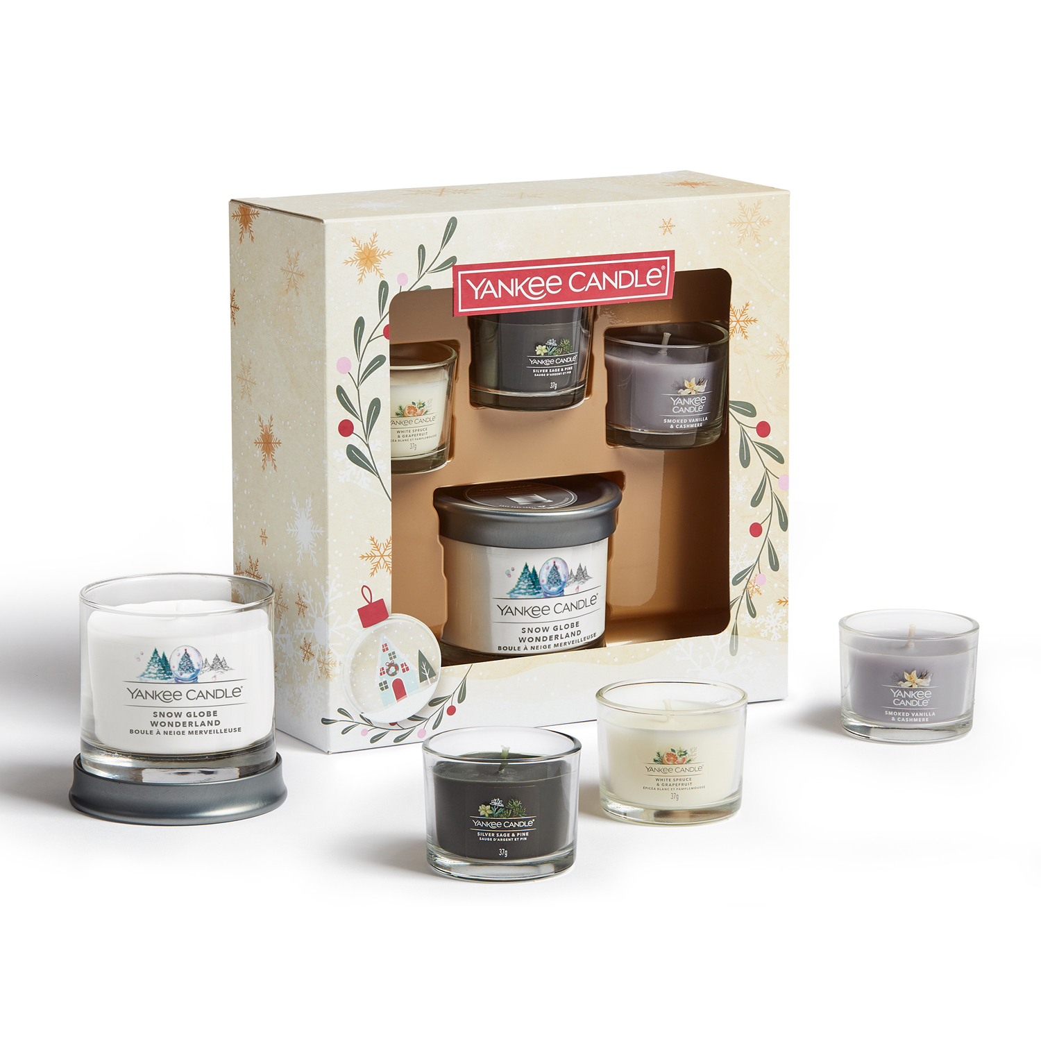 Set regalo 3 lumini e 1 candela piccola Yankee