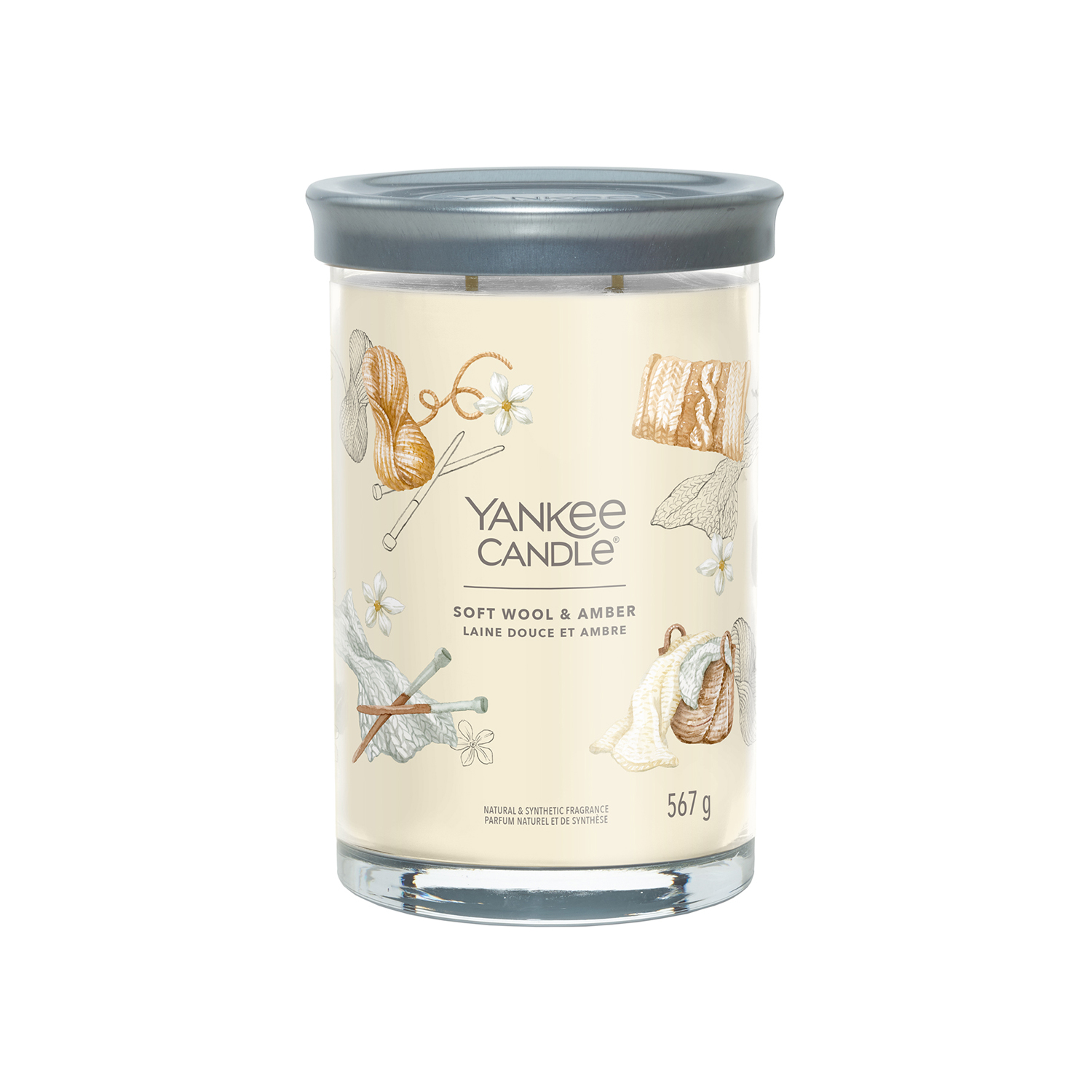 Candela Soft Wool & Amber in barattolo grande